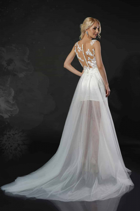 Carina- Short wedding dress with detachable overskirt [3]