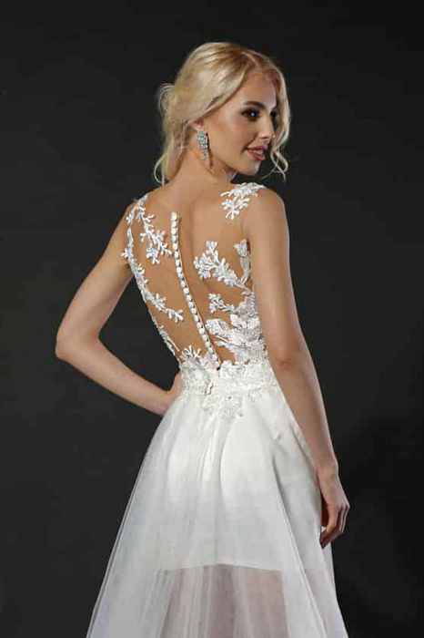 Carina- Short wedding dress with detachable overskirt [2]