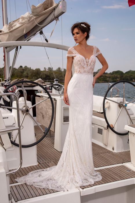 Celtica- Beaded lace mermaid wedding dress [1]