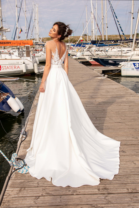 Charisma- A-line satin & lace wedding dress [4]