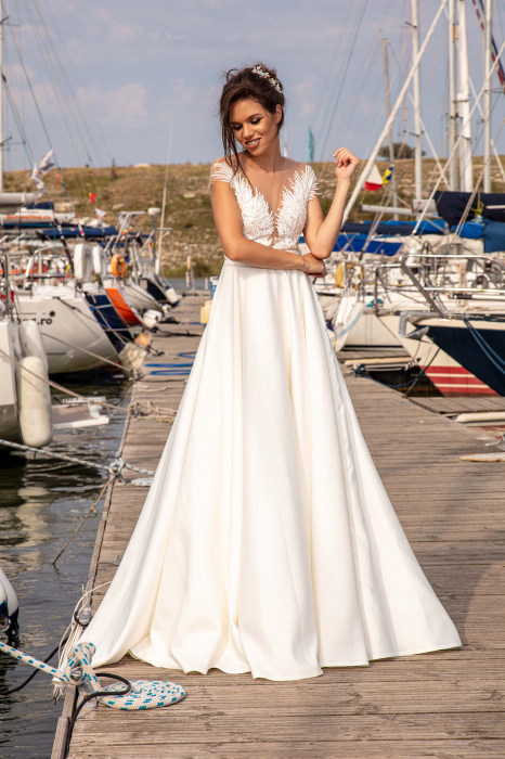 Charisma- A-line satin & lace wedding dress [2]