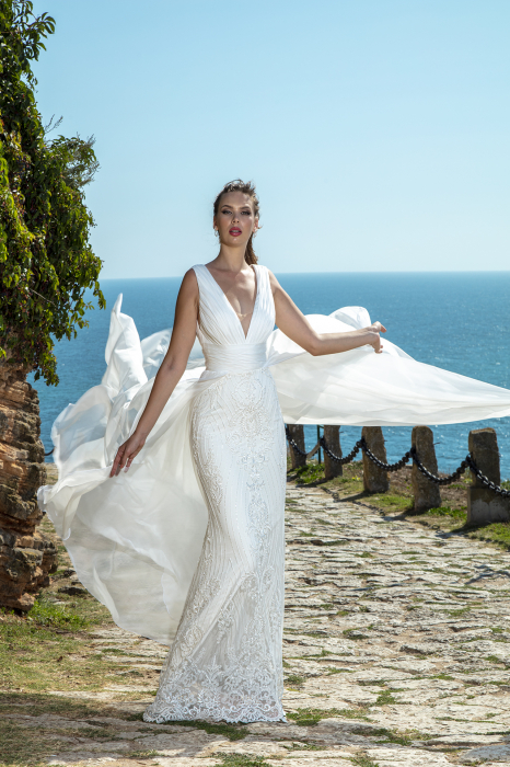Chiffon & lace wedding gown- Fonda [2]