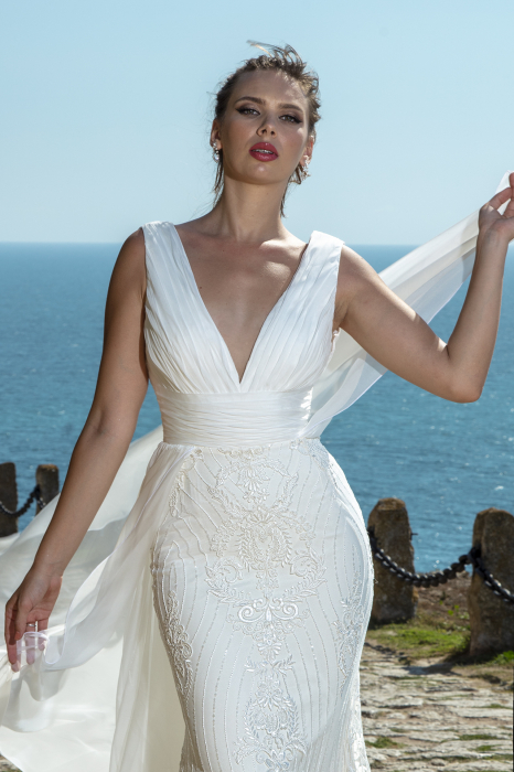 Chiffon & lace wedding gown- Fonda [1]