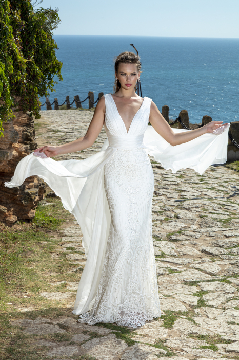 Chiffon & lace wedding gown- Fonda [3]