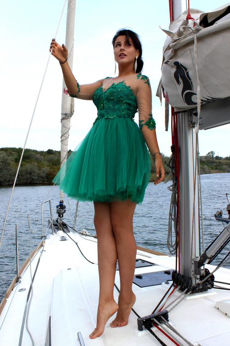 Cocktail tulle & lace dress- 2520 [6]