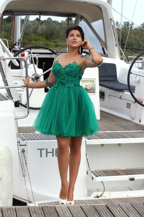 Cocktail tulle & lace dress- 2520 [2]