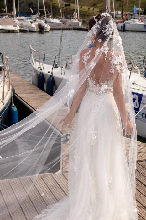 Concetta- A-line 3D flowers wedding dress [7]