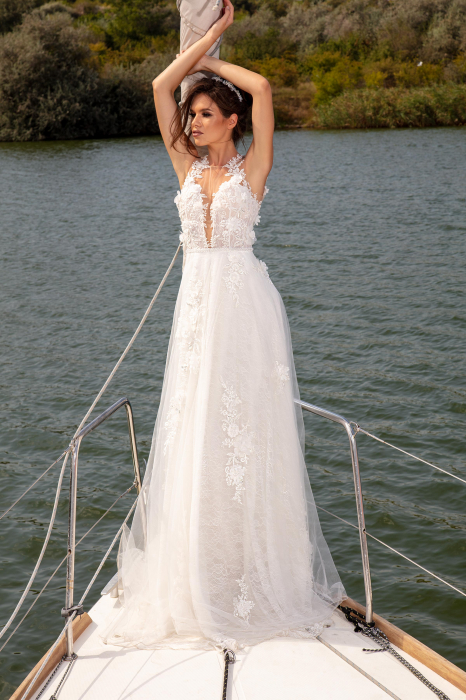 Concetta- A-line 3D flowers wedding dress [2]