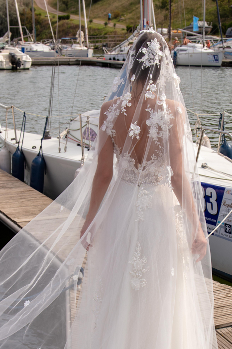 Concetta- A-line 3D flowers wedding dress [6]