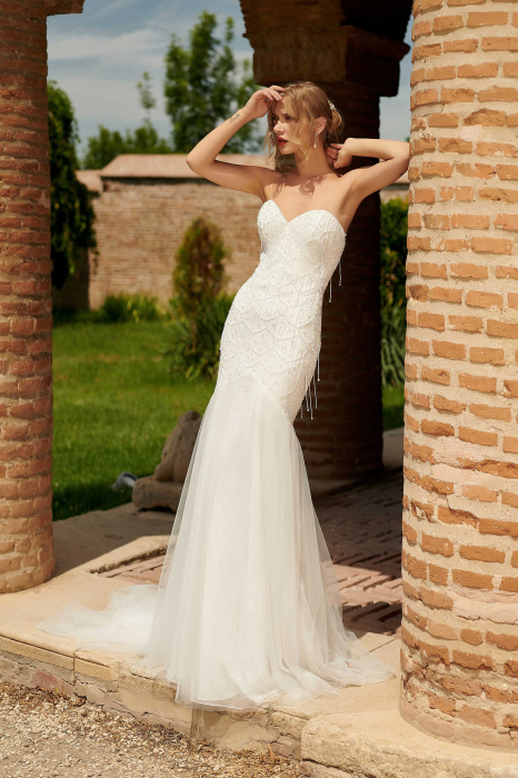 Beaded Fringe Sparkling Mermaid Wedding Dress [3]