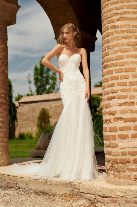 Beaded Fringe Sparkling Mermaid Wedding Dress [4]