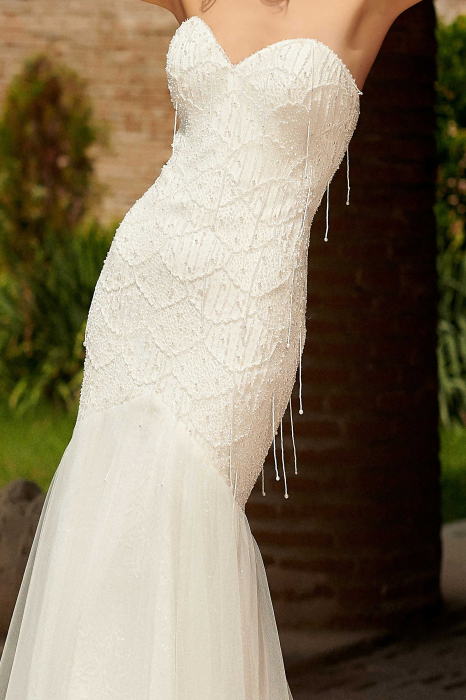 Beaded Fringe Sparkling Mermaid Wedding Dress [2]
