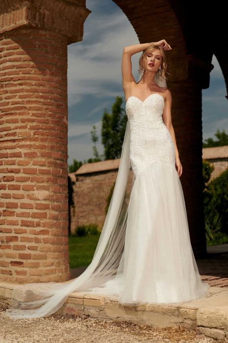 Beaded Fringe Sparkling Mermaid Wedding Dress [7]