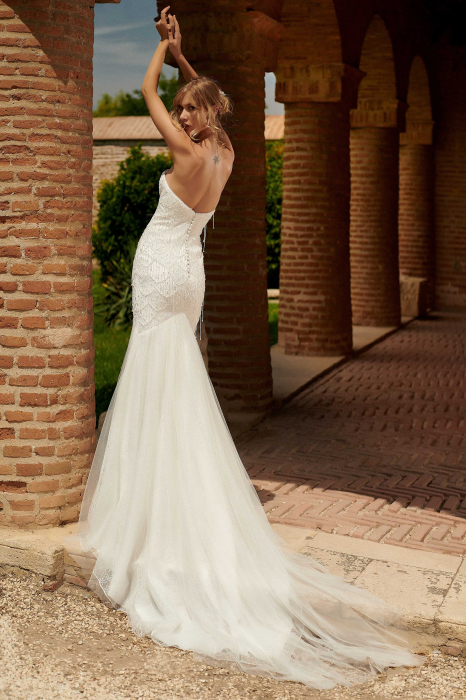 Beaded Fringe Sparkling Mermaid Wedding Dress [9]