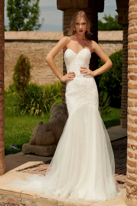 Beaded Fringe Sparkling Mermaid Wedding Dress [6]