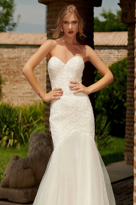 Beaded Fringe Sparkling Mermaid Wedding Dress [5]