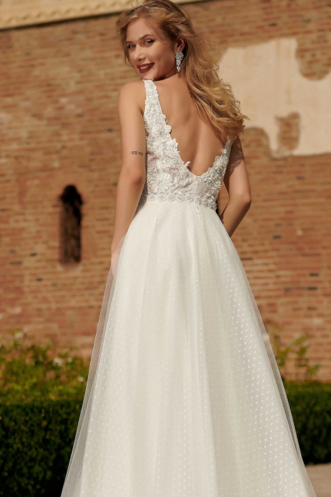 Demet- A-line polka dots wedding dress [4]