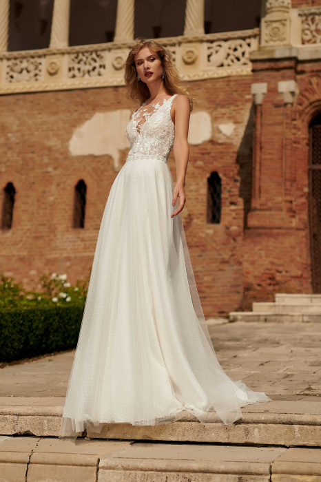 Demet- A-line polka dots wedding dress [2]
