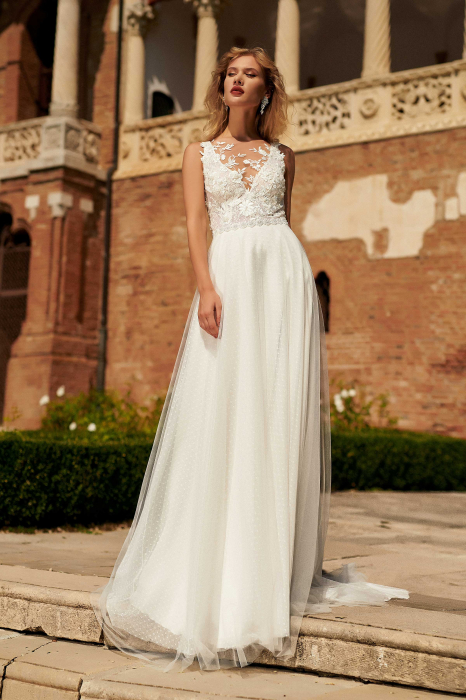 Demet- A-line polka dots wedding dress [3]