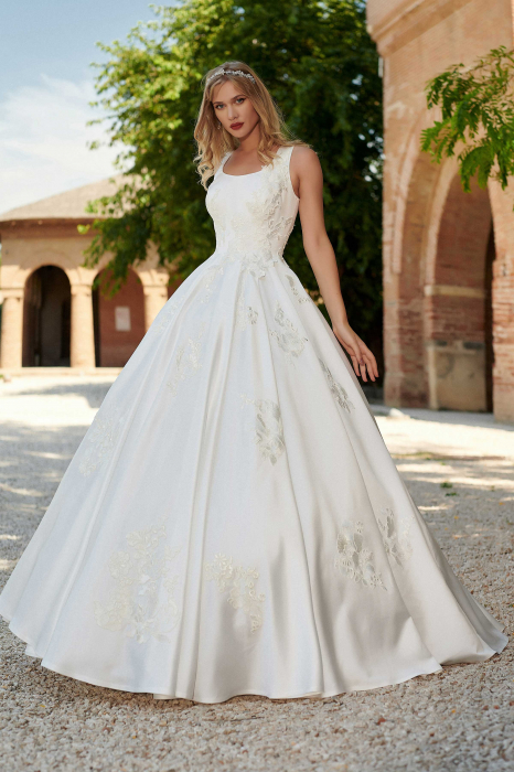 Elegant Satin Ball Gown Wedding Dress [1]