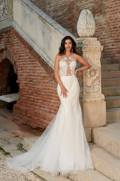 Exquisite Open Back Sexy Modern Lace Mermaid Wedding Dress [3]