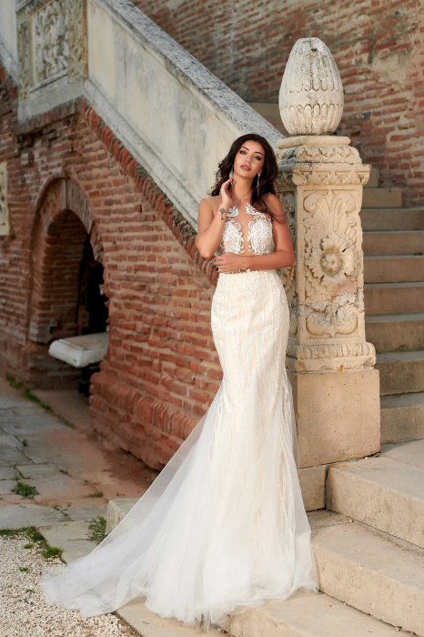 Exquisite Open Back Sexy Modern Lace Mermaid Wedding Dress [2]