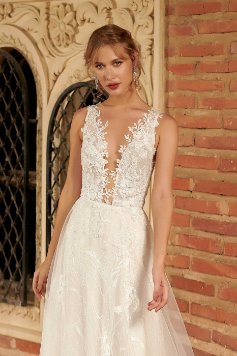 Ethereal Floral Lace A Line Wedding Dress [7]