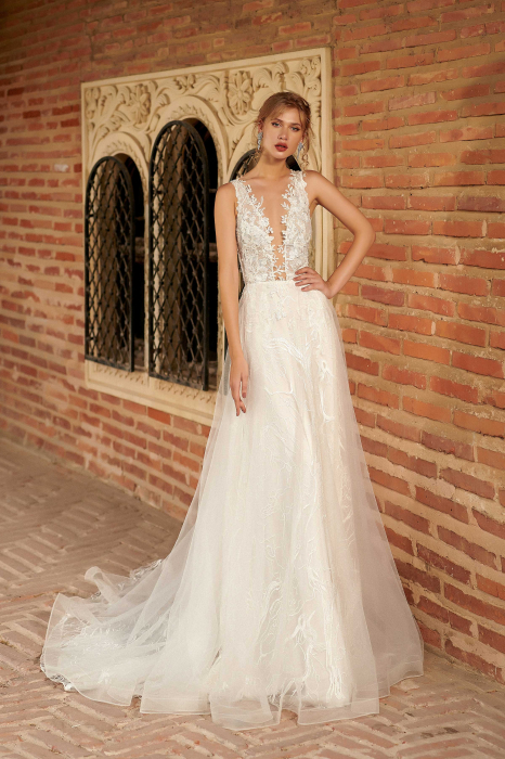 Ethereal Floral Lace A Line Wedding Dress [2]