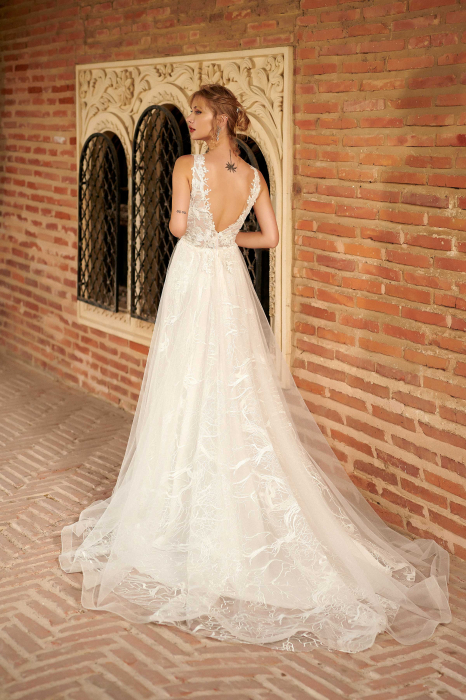 Ethereal Floral Lace A Line Wedding Dress [5]