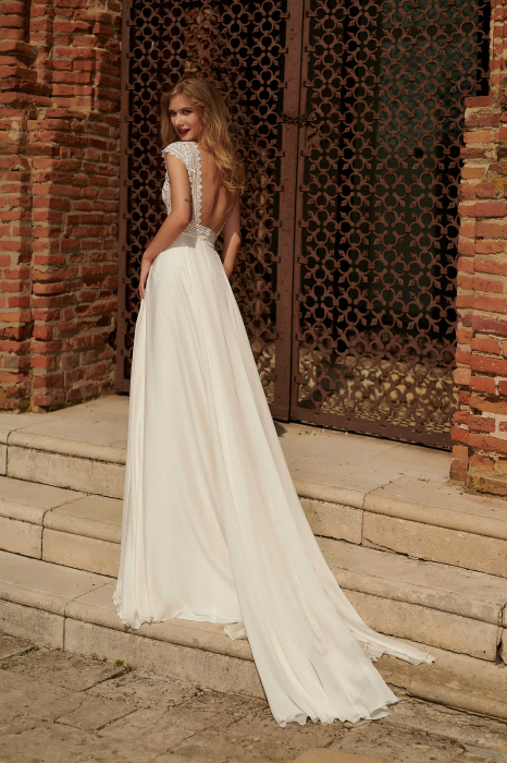 Pure silk Bohemian Beach Rustic Lace Wedding Dress [6]