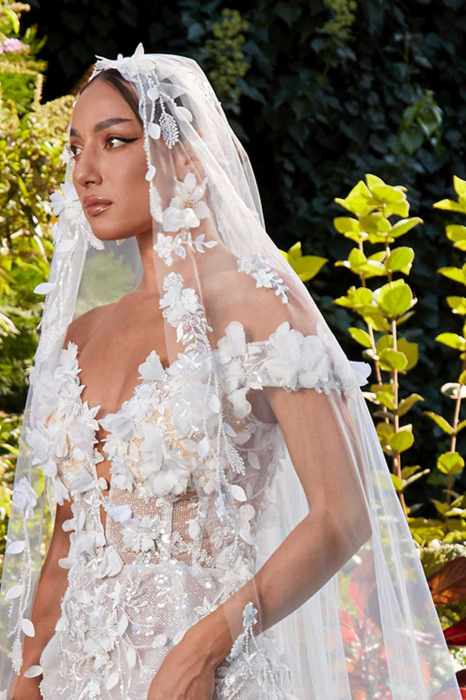 3D Flowers bridal veil [5]