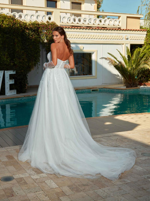 Slit a-line sparkling wedding dress [5]