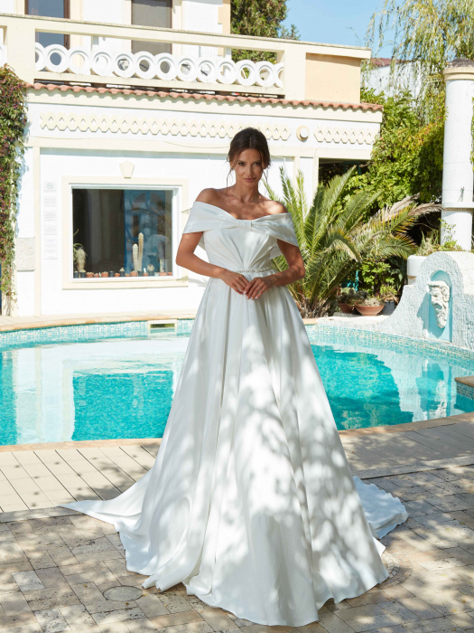 minimalist satin wedding dress [3]