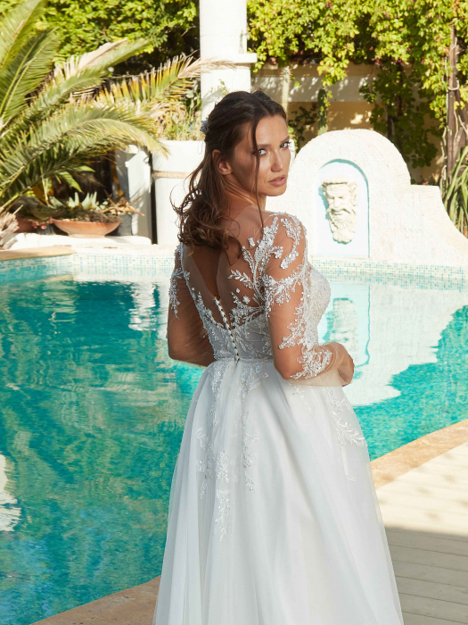 A line wedding dress with long sleeves [9]