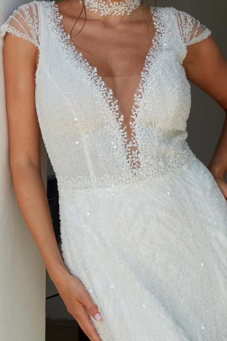 Lace mermaid wedding dress with detachable train [9]