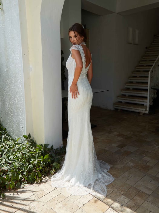 Lace mermaid wedding dress with detachable train [4]