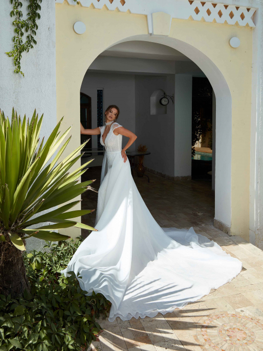 Lace mermaid wedding dress with detachable train [2]
