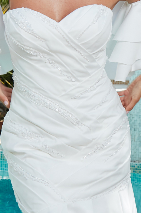 draped satin mermaid wedding dress [8]