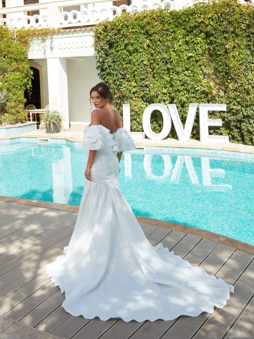 draped satin mermaid wedding dress [7]
