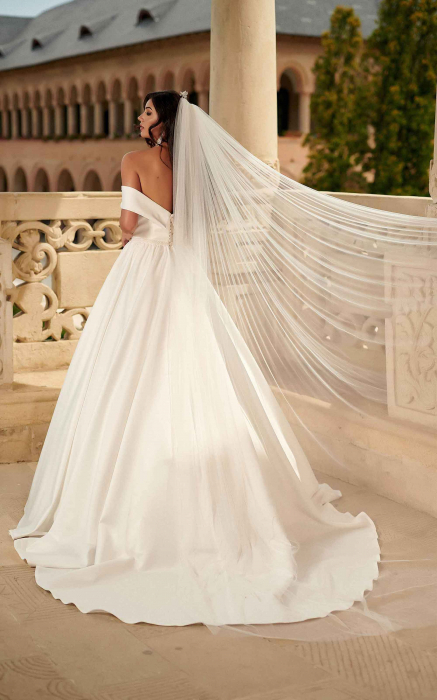 One tier simple wedding veil [5]