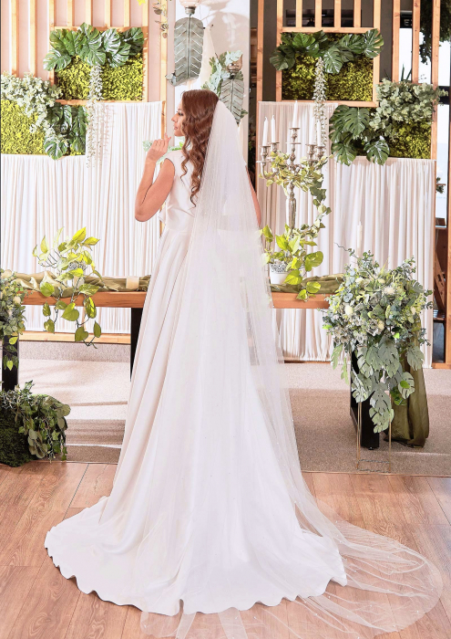 One tier simple wedding veil [4]
