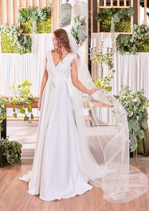 One tier simple wedding veil [2]