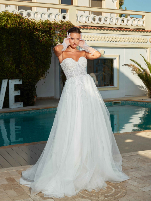 Sheer pearls bridal gloves [3]