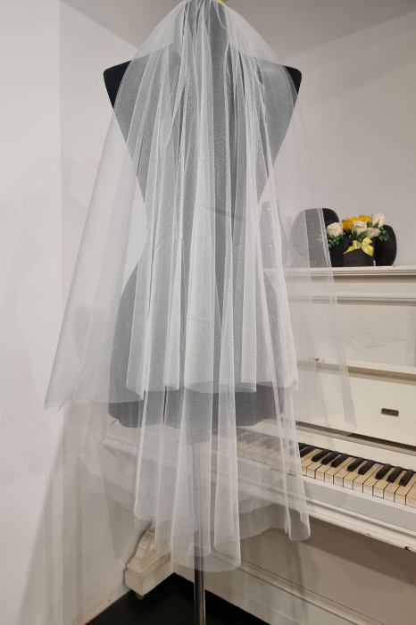 Two tiers simple wedding veil [6]