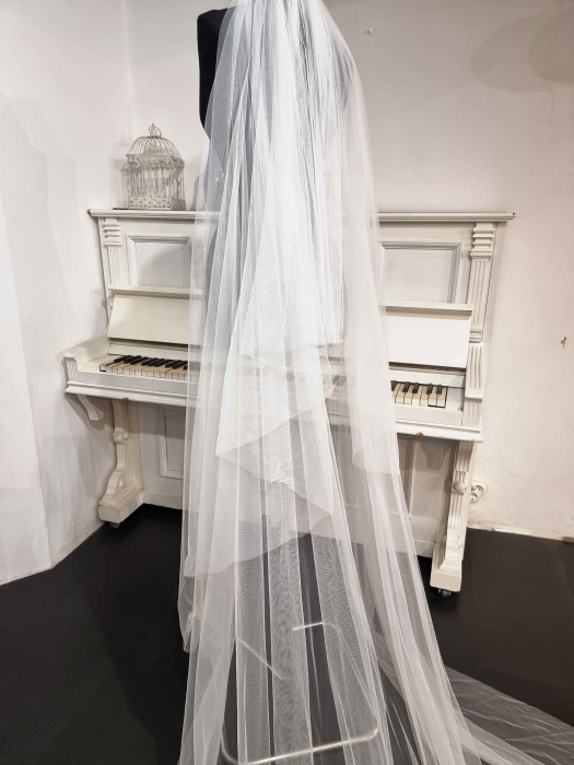 Two tiers simple wedding veil [2]