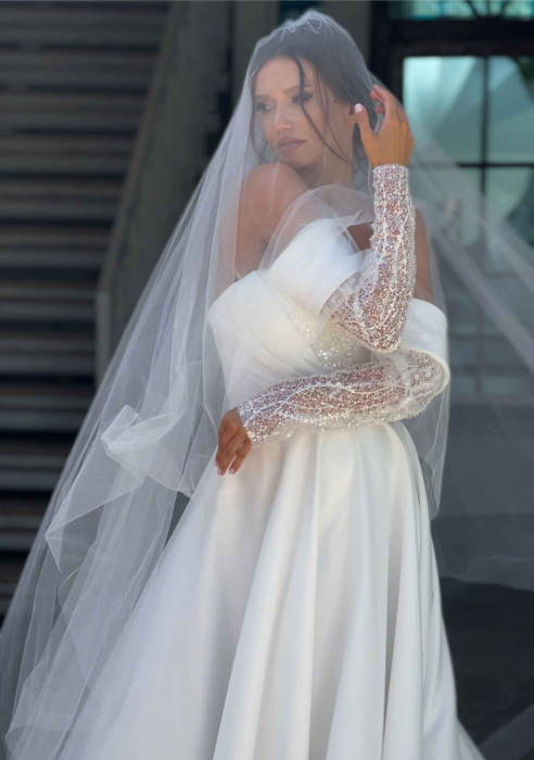 Two tiers simple wedding veil [1]