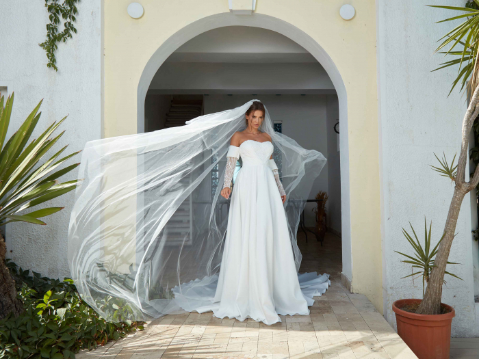 Two tiers simple wedding veil [3]