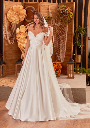 A line - elegant off shoulder wedding dress