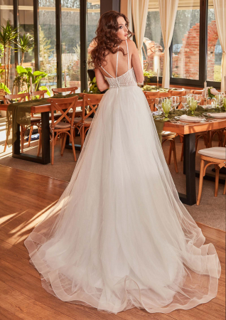 Ethereal Spaghetti Strap Wedding Dress with Beaded Bodice [2]