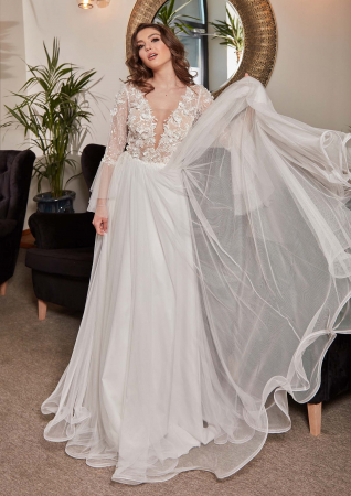 Bohemian a line wedding dress [3]
